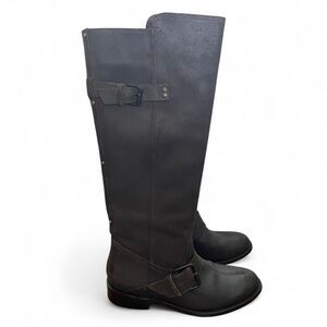 DV by Dolce Vita Lucianna Tall Studded Riding Boots Brown Genuine Leather Size 8
